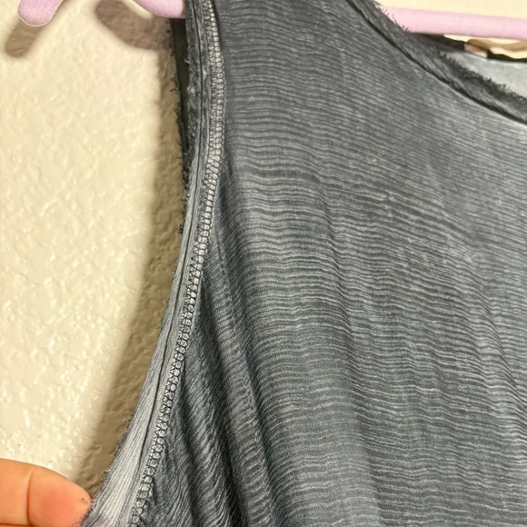Soft Surroundings Charcoal Gray Silk Tank Dress w Embroidery and Viscose Liner - Picture 14 of 15